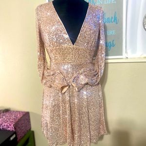 Sequin gold/silver dress size small